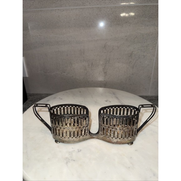 Apollo EPNS Bernard Rice’s Sons Other - Vtg Apollo EPNS Bernard Rice's Sons Silver Plated Double Spoon Holder Basket USA